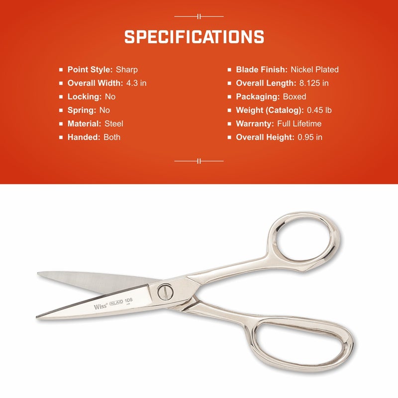 Wiss Crescent Wiss 8-1/2" Industrial Inlaid Shears - Professional Poultry Cutting Scissors - Heavy Duty Hand Tool - 1DSN - Image 5